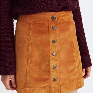 Madewell Velveteen A-Line Mini Skirt: Button-Front Edition